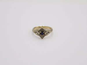 Lunar Bloom, Sapphire Gold Lotus Engagement Ring