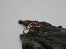 Load image into Gallery viewer, Petals and Shells, Garnet Gold Snail Engagement Ring
