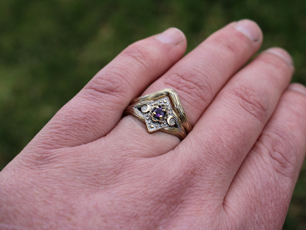 Lunar Bloom, Amethyst Lotus Bridal Set