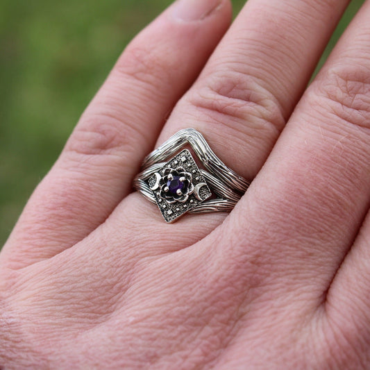 Lunar Bloom - Amethyst Lotus Bridal Set
