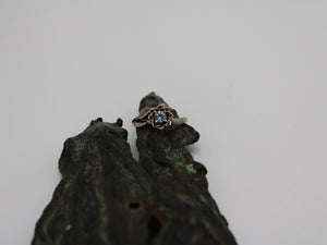 Sea of Petals, Aquamarine Gold Lotus Engagement Ring