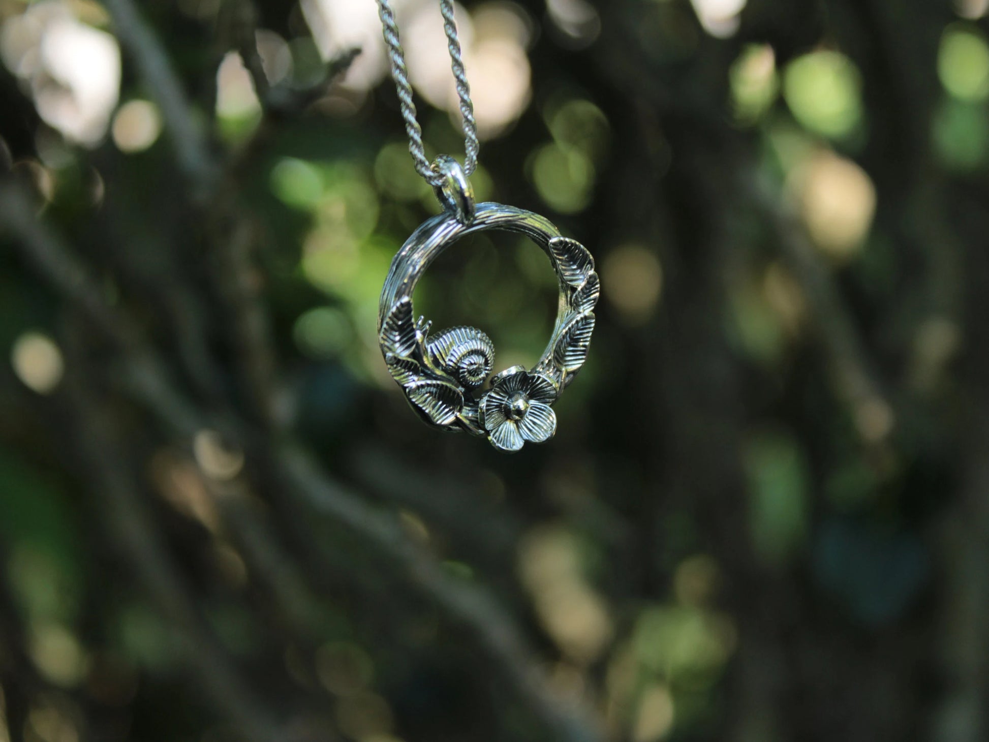 Spiral Blooms Snail Pendant - JF Fantasy Jewelry