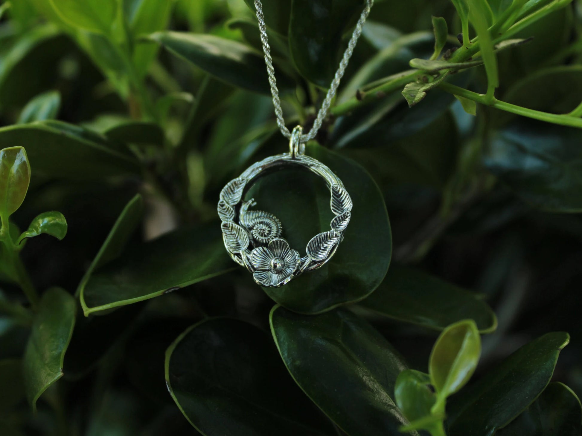 Spiral Blooms Snail Pendant - JF Fantasy Jewelry