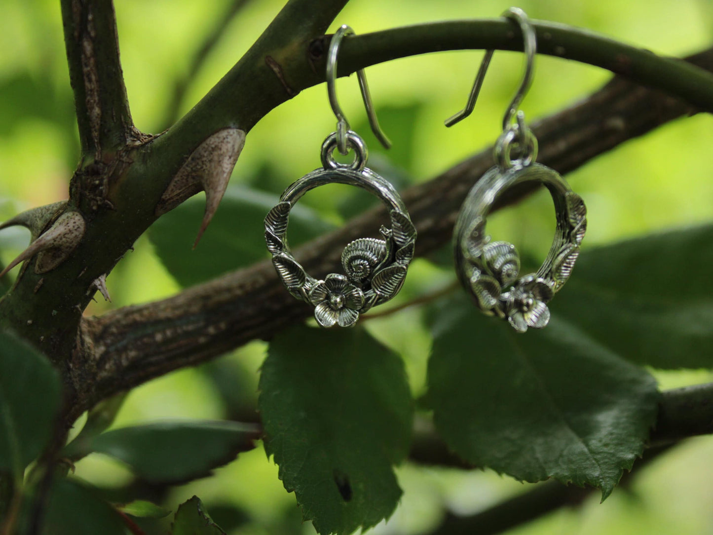 Spiral Blooms Snail Earrings