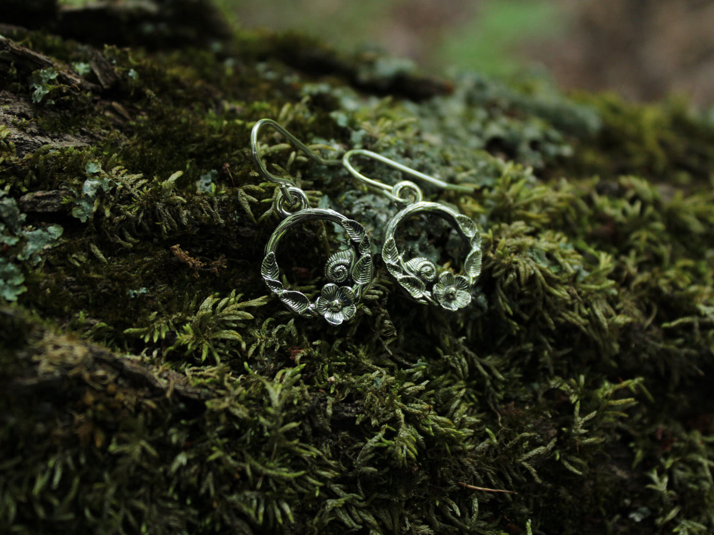 Spiral Blooms Snail Earrings