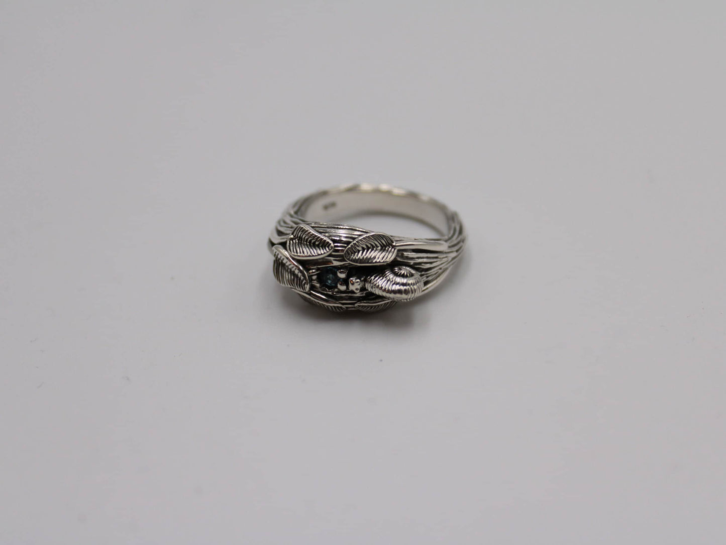 Tiny Sips - Leaf Snail Blue Topaz Ring
