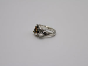 Garden Journey - Citrine Leaf Snail Ring