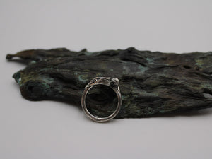 Leafy Trails - Black Onyx Snail Ring