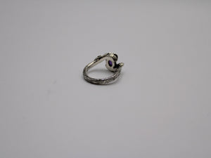 Leafy Trails - Amethyst Snail Ring