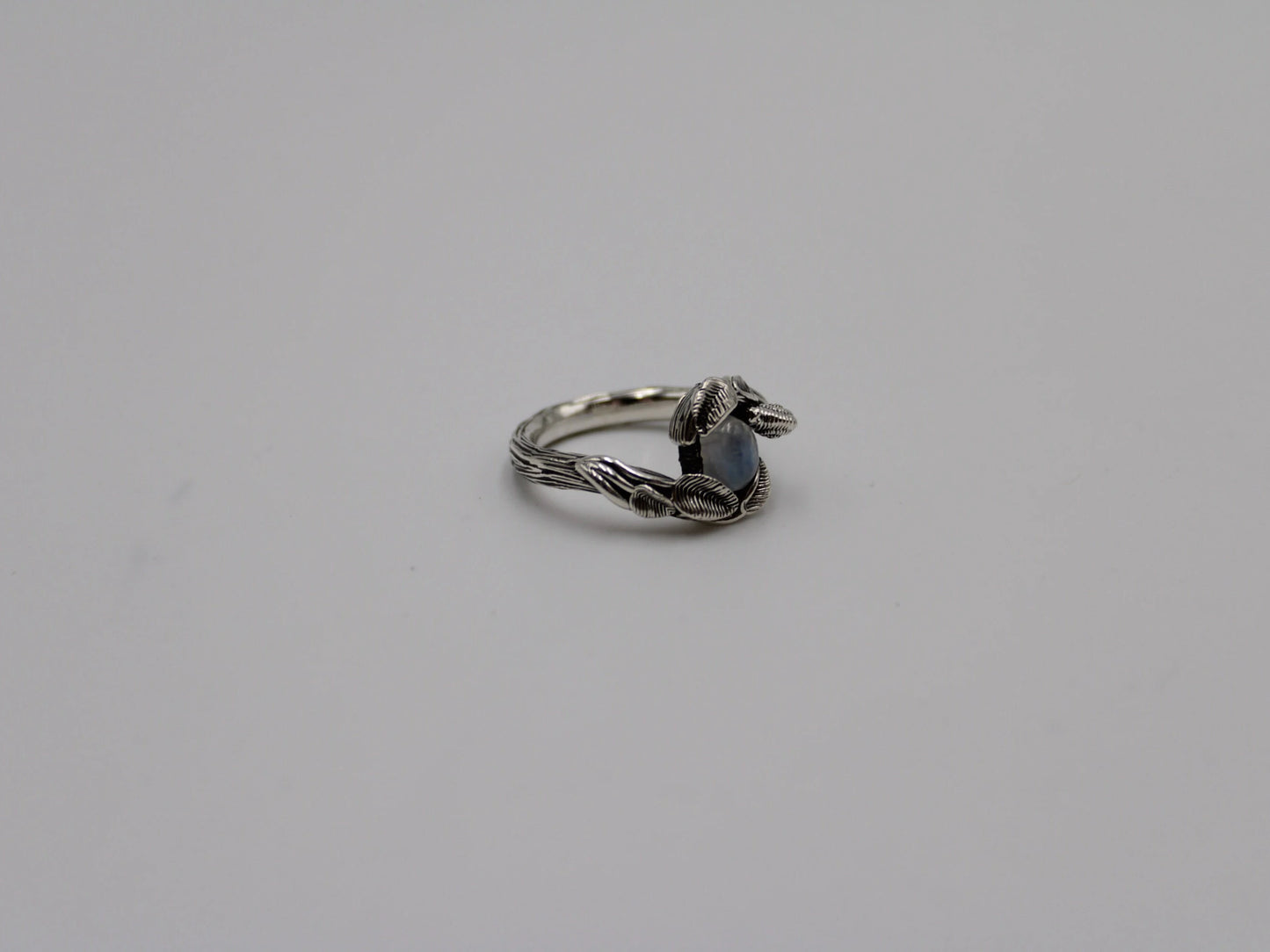 Leafy Trails - Moonstone Snail Ring