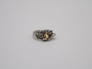 Garden Journey - Citrine Leaf Snail Ring