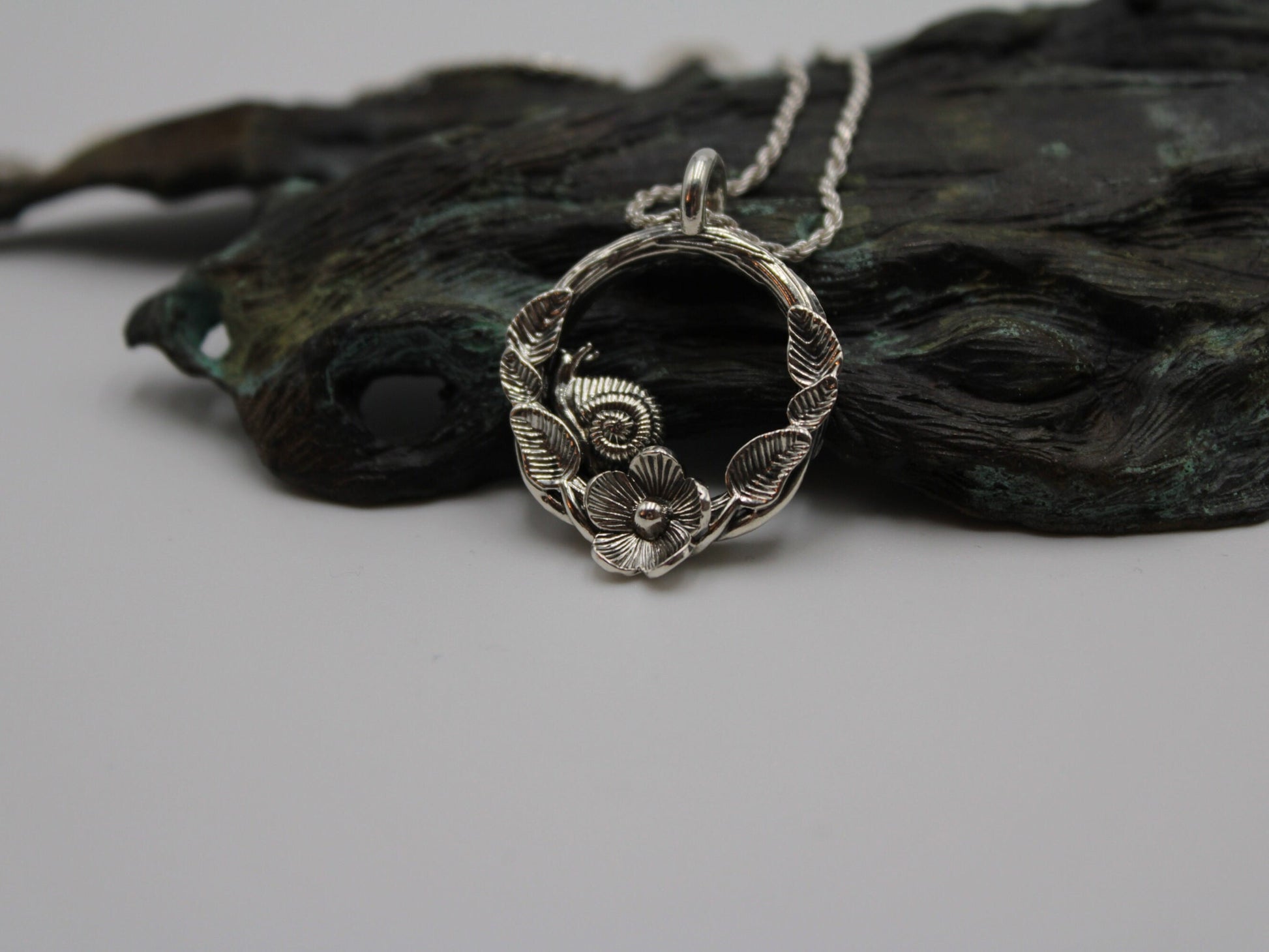 Spiral Blooms Snail Pendant - JF Fantasy Jewelry
