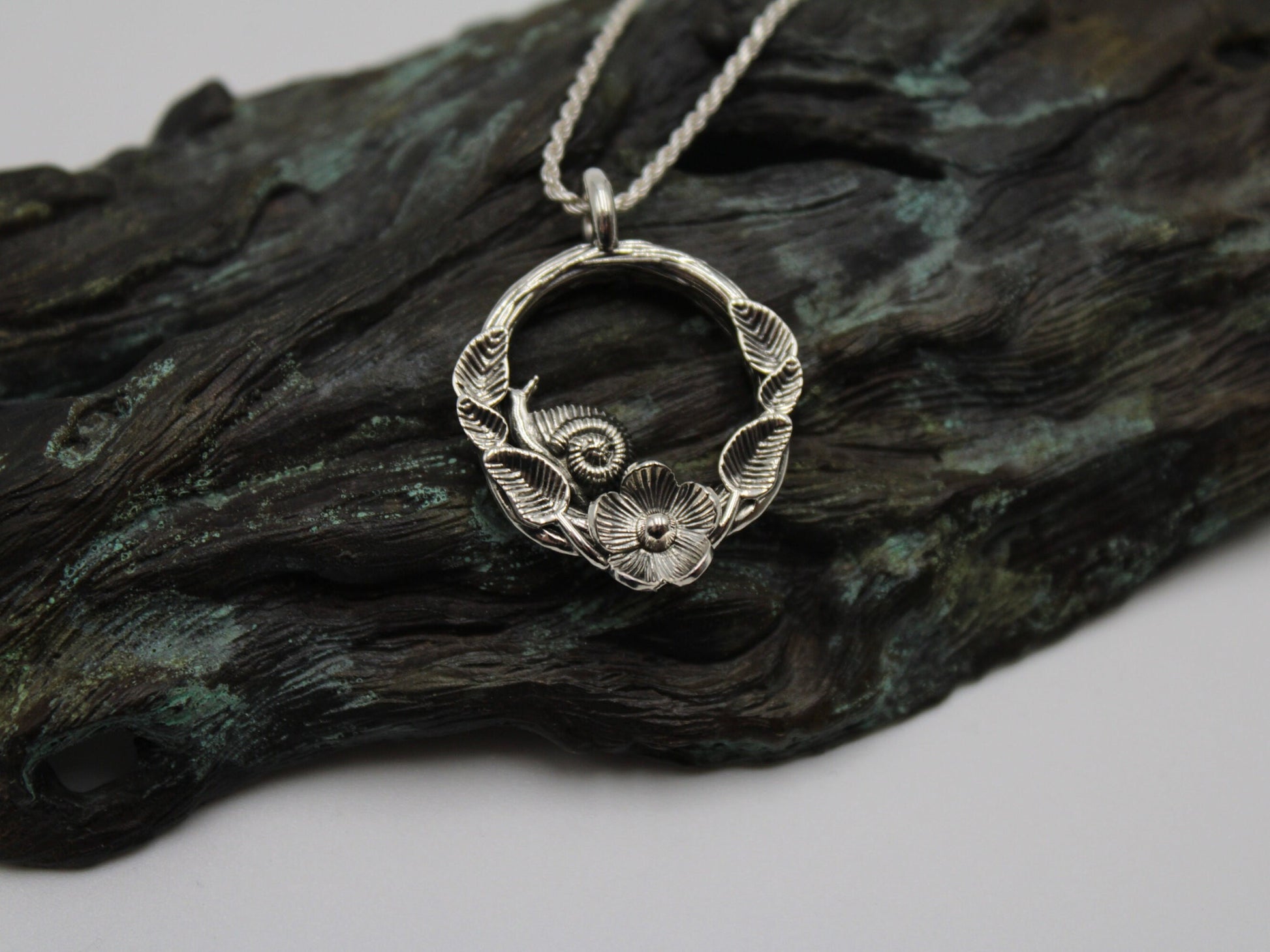 Spiral Blooms Snail Pendant - JF Fantasy Jewelry