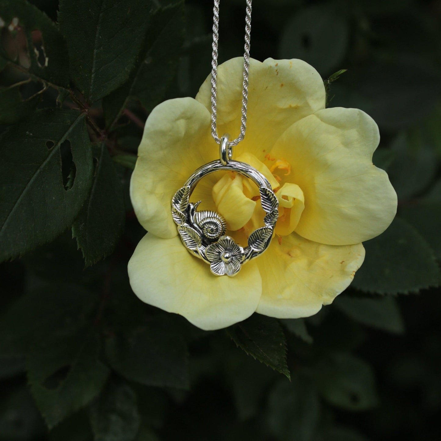 Spiral Blooms Snail Pendant - JF Fantasy Jewelry