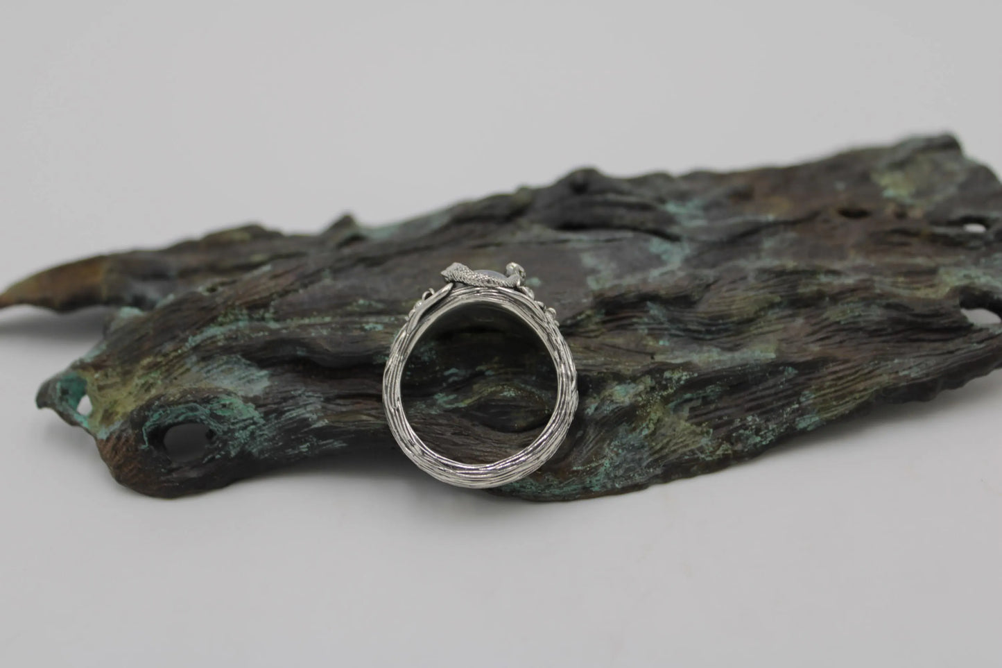 Snake & Bloom Ring – Moonstone Serpent Ring