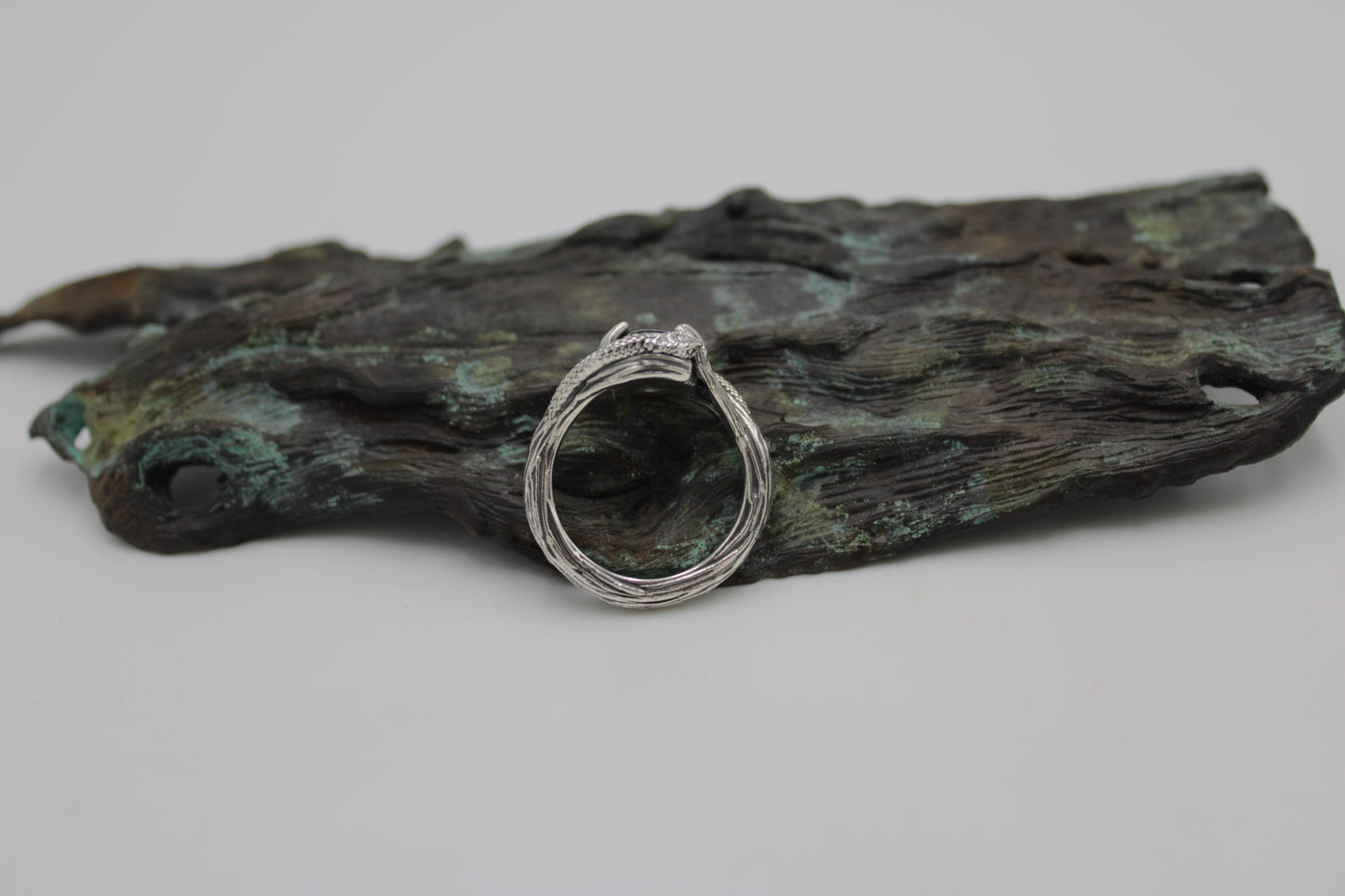 Serpent & Branch Ring - Sterling Silver Labradorite Ring