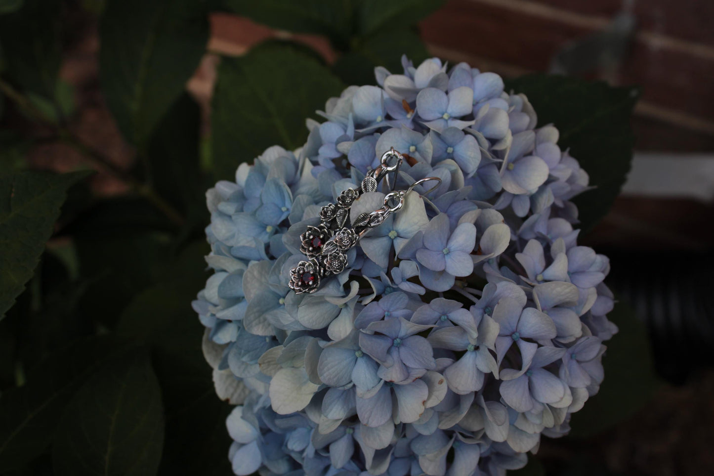 Lotus Garnet Earrings