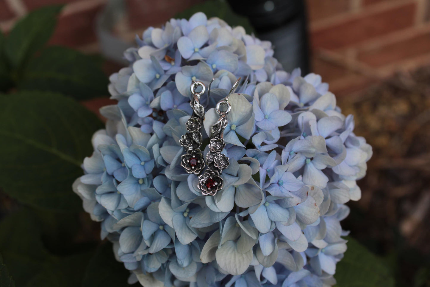Lotus Garnet Earrings
