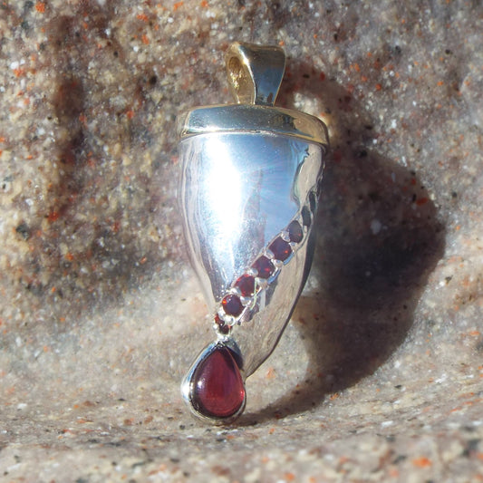 Bleeding Fang Two Tone Pendant - JF Fantasy Jewelry