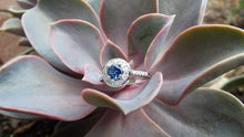 Load image into Gallery viewer, &quot;True Blue&quot; Blue Sapphire and Diamond Engagement ring - JF Fantasy Jewelry
