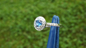 "True Blue" Blue Sapphire and Diamond Engagement ring - JF Fantasy Jewelry