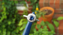 Load image into Gallery viewer, &quot;True Blue&quot; Blue Sapphire and Diamond Engagement ring - JF Fantasy Jewelry
