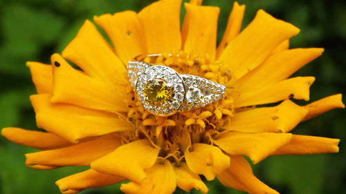 Yellow Diamond Engagement Ring - JF Fantasy Jewelry