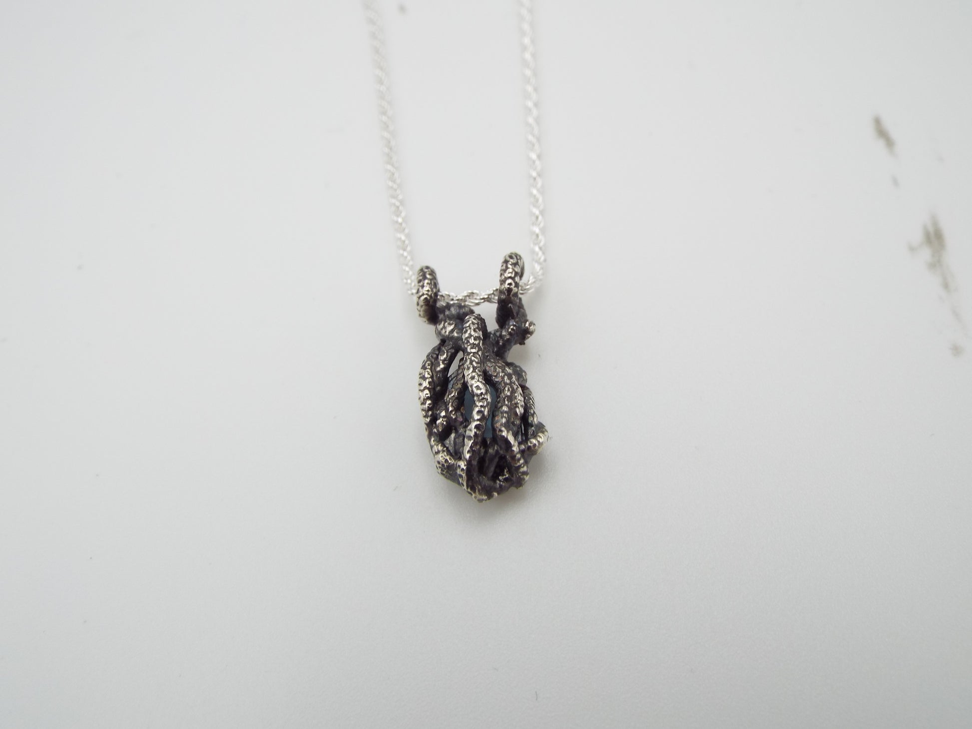 Kraken Blue Topaz Radiant Pendant - JF Fantasy Jewelry