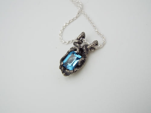 Kraken Blue Topaz Radiant Pendant - JF Fantasy Jewelry