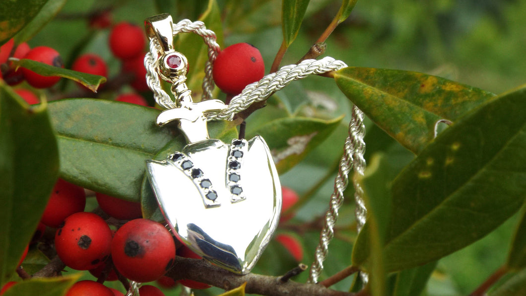 Knights Medallion Two tone pendant - JF Fantasy Jewelry