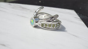 "Flight" Opal And Peridot fairy ring - JF Fantasy Jewelry