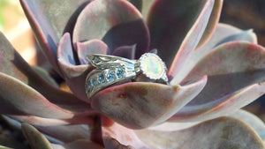 Opal and Aquamarine fairy ring - JF Fantasy Jewelry