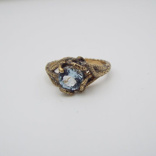 Aquamarine Fantasy Engagement ring - JF Fantasy Jewelry