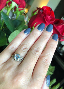Aquamarine Fantasy Engagement ring - JF Fantasy Jewelry