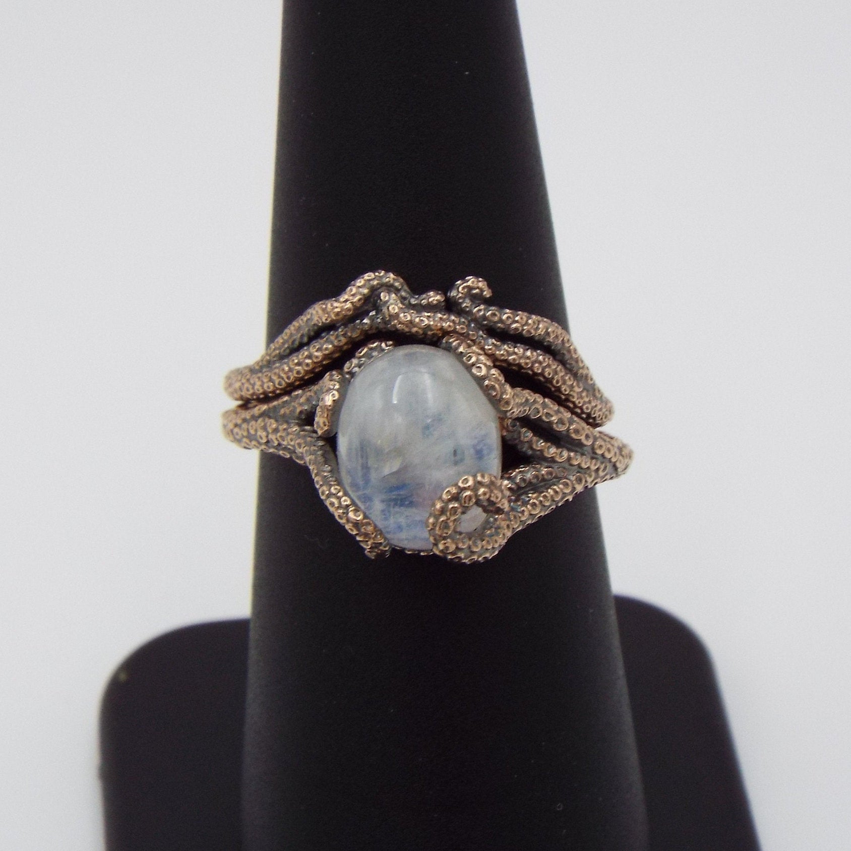 Moonstone Fantasy Engagement Set in 14k gold - JF Fantasy Jewelry