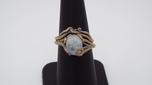 Moonstone Fantasy Engagement Set in 14k gold - JF Fantasy Jewelry