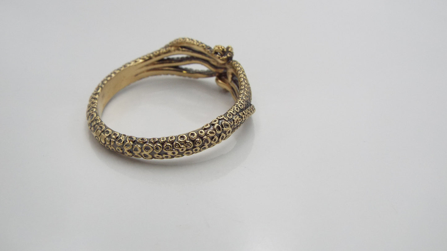 Crossover Style Gold Tentacle Ring - JF Fantasy Jewelry