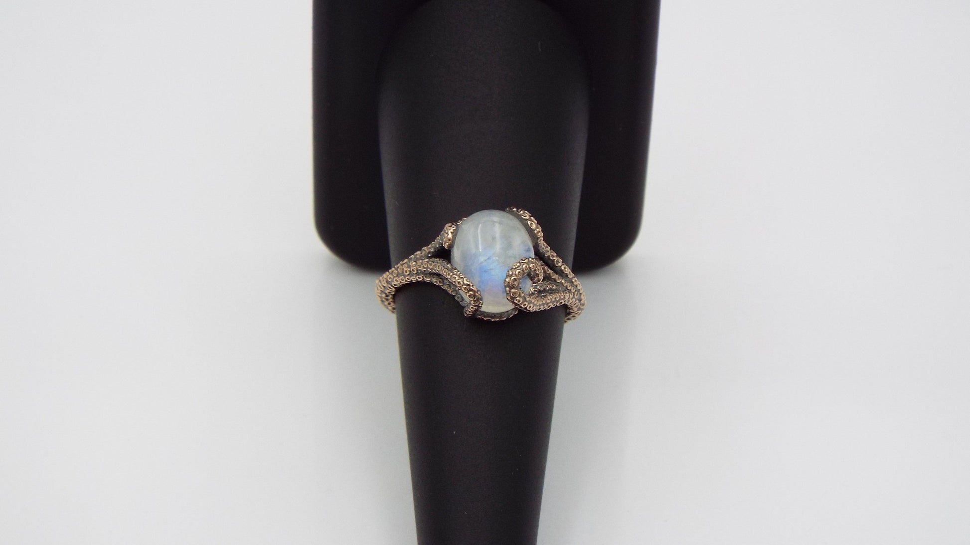 Moonstone Fantasy Engagement Set in 14k gold - JF Fantasy Jewelry