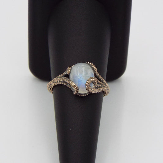 Moonstone Fantasy Engagement ring in 14k gold - JF Fantasy Jewelry
