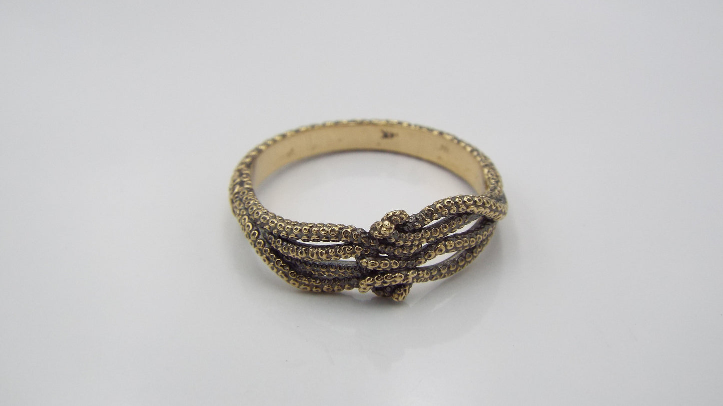 Crossover Style Gold Tentacle Ring - JF Fantasy Jewelry