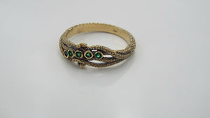 Crossover Style Gold and Emerald Tentacle Ring - JF Fantasy Jewelry