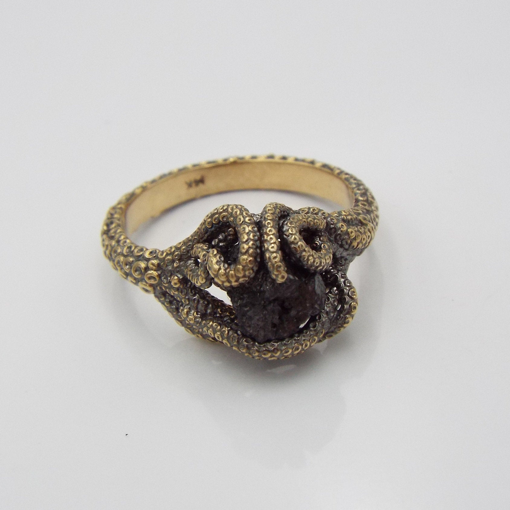 Raw Black Diamond Engagement ring - JF Fantasy Jewelry