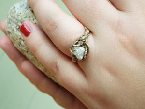 Raw White Diamond Engagement Ring - JF Fantasy Jewelry