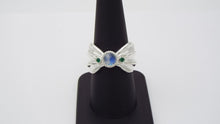 Load image into Gallery viewer, Moonstone and Emerald Fairy Ring - JF Fantasy Jewelry
