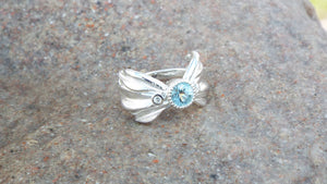 Aquamarine and sapphire Fairy Ring - JF Fantasy Jewelry
