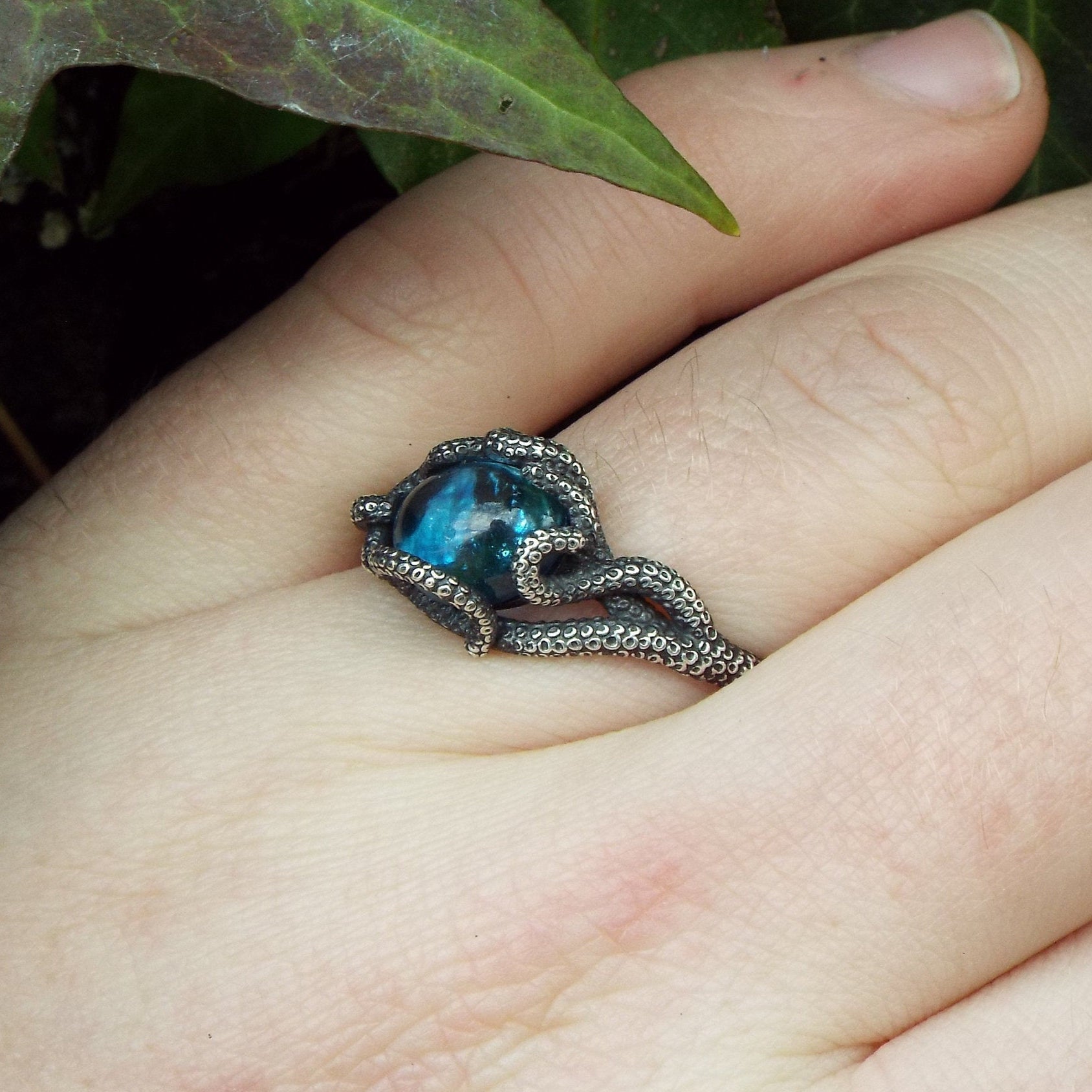 Kraken blue topaz ring - JF Fantasy Jewelry