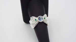 Moonstone and Emerald Fairy Ring - JF Fantasy Jewelry