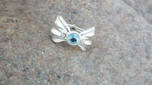 Load image into Gallery viewer, Aquamarine and sapphire Fairy Ring - JF Fantasy Jewelry
