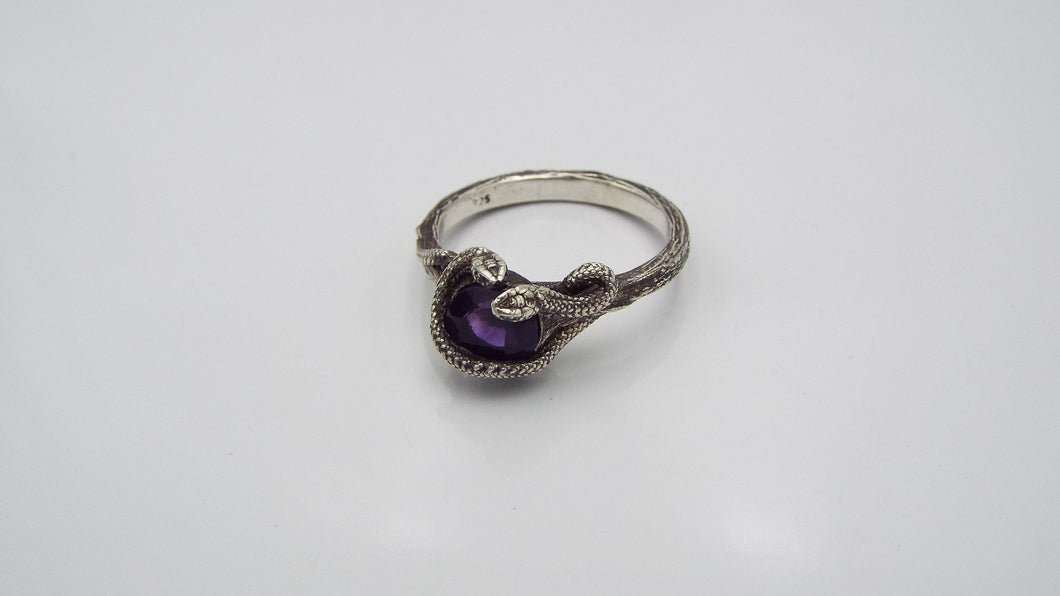 Amethyst Snake Cathedral Style ring - JF Fantasy Jewelry