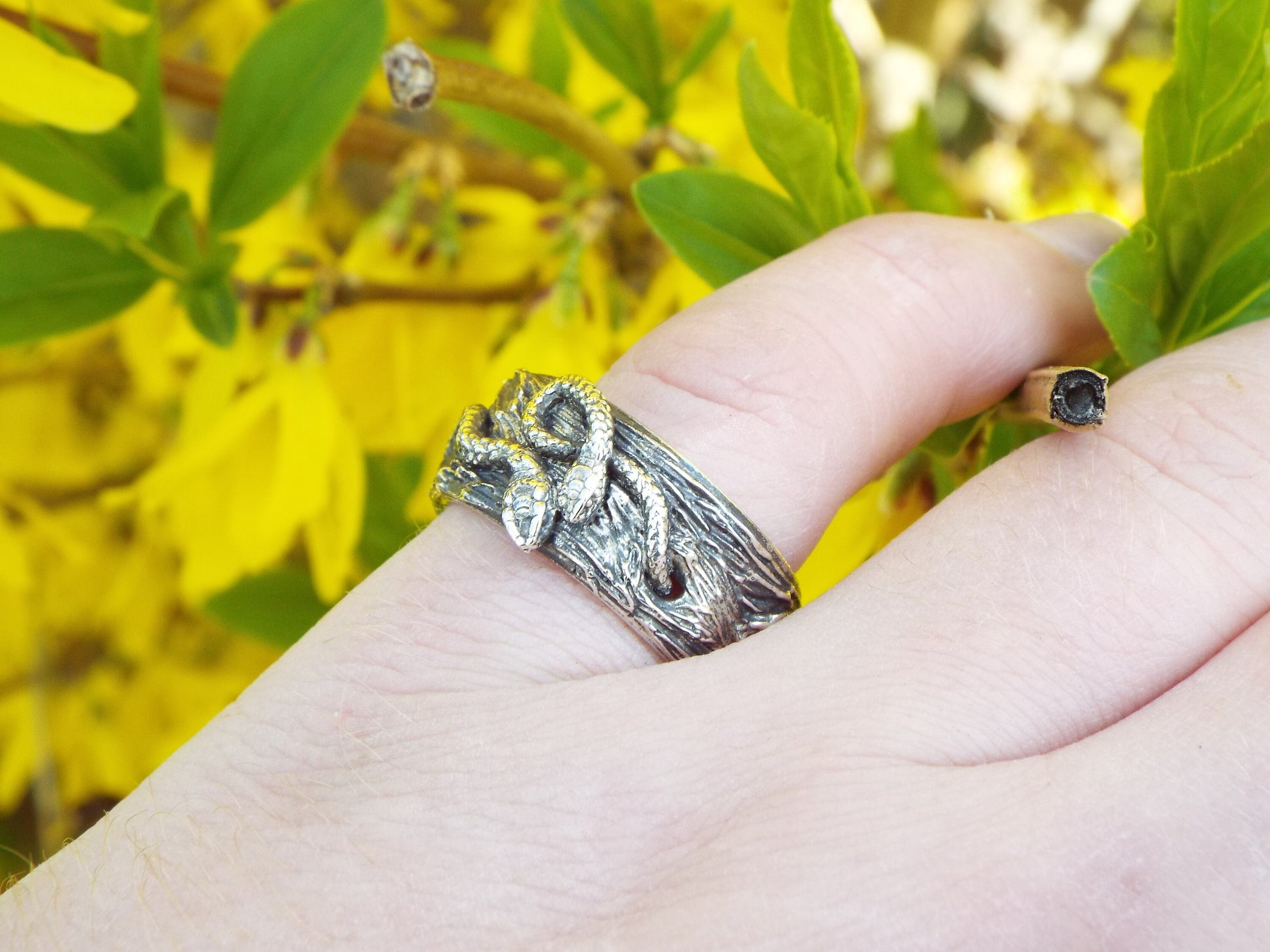 Snakes Intertwined Wide Band - JF Fantasy Jewelry